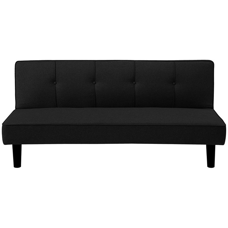Bowery Hill Tufted Sleeper Sofa in Black
