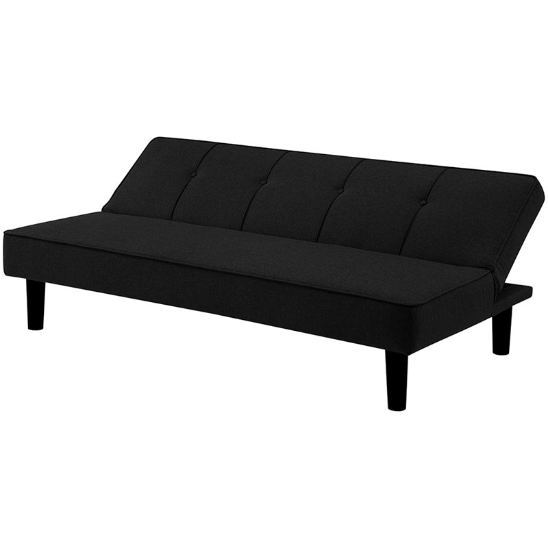 Bowery Hill Tufted Sleeper Sofa in Black