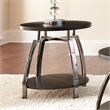 Bowery Hill Round Transitional Nickel End Table in Black Nickel