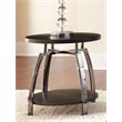 Bowery Hill Round Transitional Nickel End Table in Black Nickel