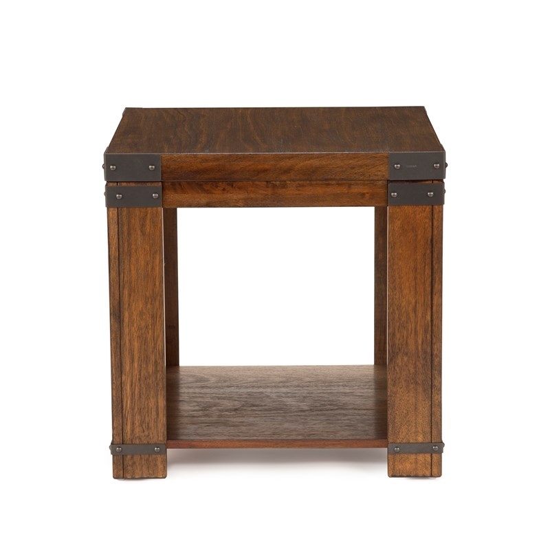 Bowery Hill Modern Square Wood End Table in Medium Cherry