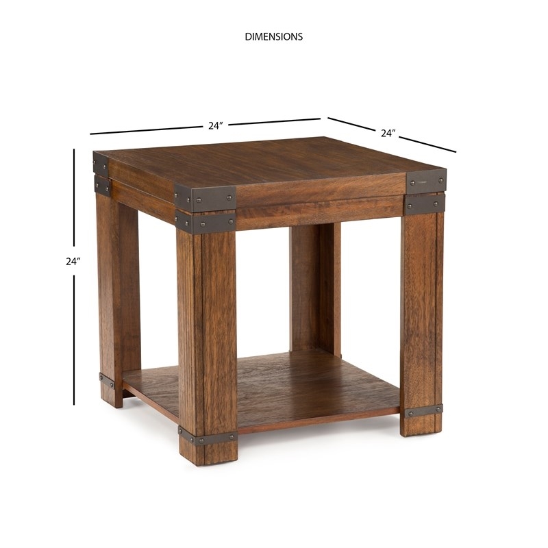 Bowery Hill Modern Square Wood End Table in Medium Cherry