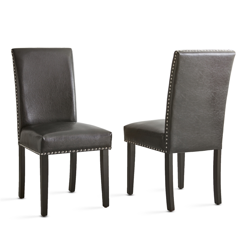 Bowery Hill Upholstered Dining Side Chair in Black