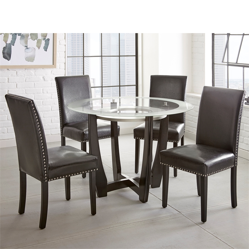 Bowery Hill Upholstered Dining Side Chair in Black