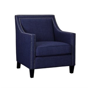 Bowery Hill Contemporary Fabric Chair in Blue