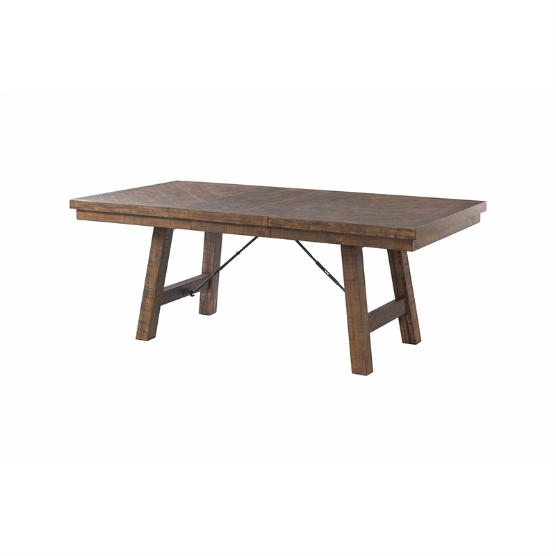 Bowery Hill 5 Piece Dining Set with Removable Leaf in Smokey Walnut