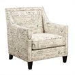 Bowery Hill Solid Wood White Chair Rectangular Trendy Metal Stud Trim 35.5
