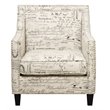 Bowery Hill Solid Wood White Chair Rectangular Trendy Metal Stud Trim 35.5