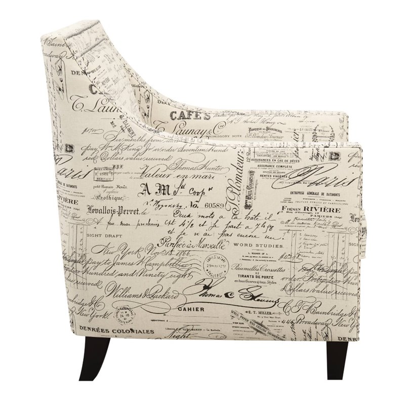 Bowery Hill Solid Wood White Chair Rectangular Trendy Metal Stud Trim 35.5