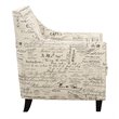 Bowery Hill Solid Wood White Chair Rectangular Trendy Metal Stud Trim 35.5