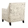 Bowery Hill Solid Wood White Chair Rectangular Trendy Metal Stud Trim 35.5