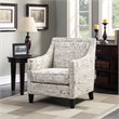 Bowery Hill Solid Wood White Chair Rectangular Trendy Metal Stud Trim 35.5