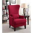 Bowery Hill Polyester Upholstered Accent Chair with Nailhead Trim in Berry