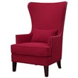 Bowery Hill Polyester Upholstered Accent Chair with Nailhead Trim in Berry
