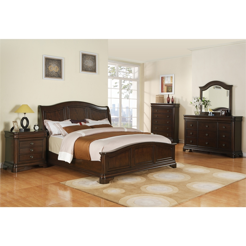 Bowery Hill King  Panel Bed in Cherry