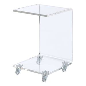 Bowery Hill End Table Coffee Accent Table Rectangle in Resin - Clear