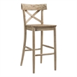 Bowery Hill Wood Brown Bar Stool Chair Square Footrest 43.5