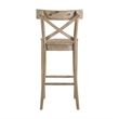Bowery Hill Wood Brown Bar Stool Chair Square Footrest 43.5