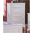 Bowery Hill Transitional 5-Drawer Solid Pine Wood Chest in White