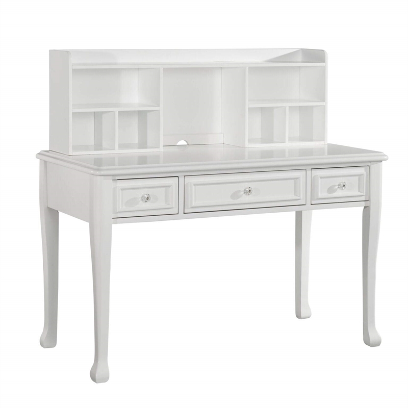 Bowery Hill Solid Wood White Writing Desk Rectangular 48