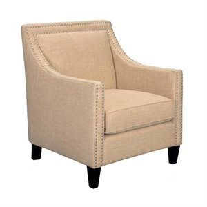 Bowery Hill Contemporary Fabric Accent Chair in Natural Beige
