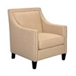 Bowery Hill Contemporary Fabric Accent Chair in Natural Beige