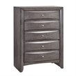 Bowery Hill 5-Drawers Bedroom Chest with Storage in Gray
