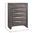 Bowery Hill 5-Drawers Bedroom Chest with Storage in Gray