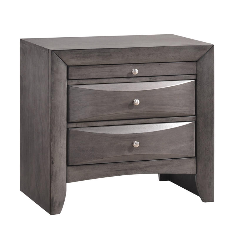 Bowery Hill 2 Drawer Nightstand in Gray