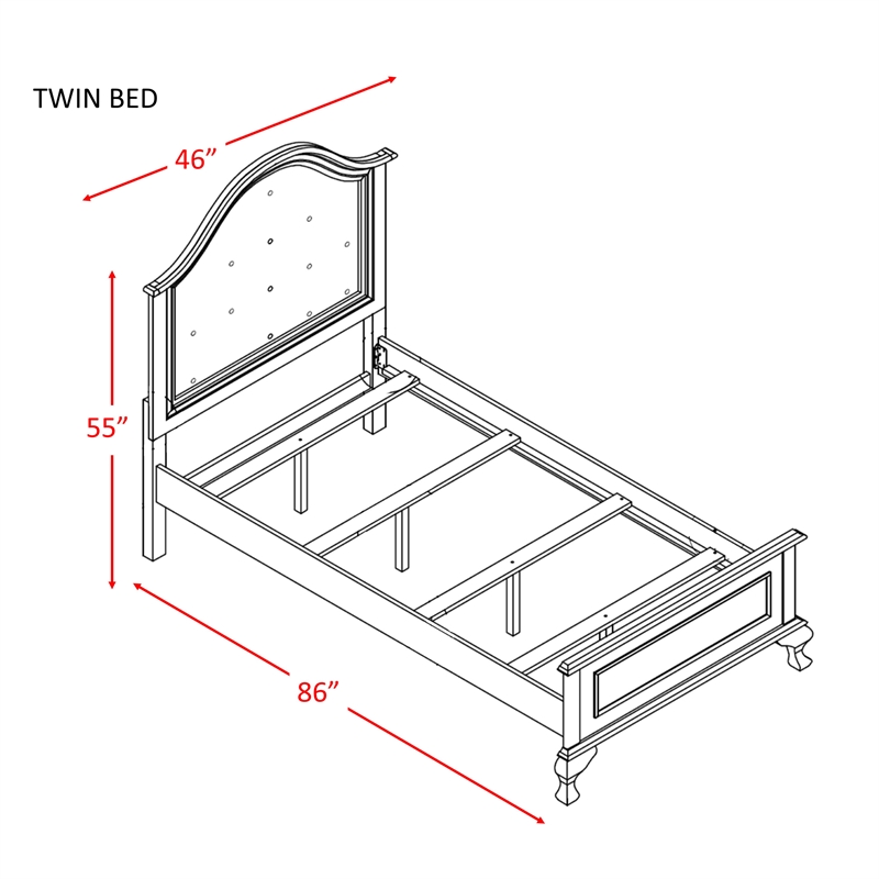 Bowery Hill Faux Leather Upholstered Twin Panel Bed in White