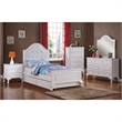 Bowery Hill Faux Leather Upholstered Full Panel Bed in White