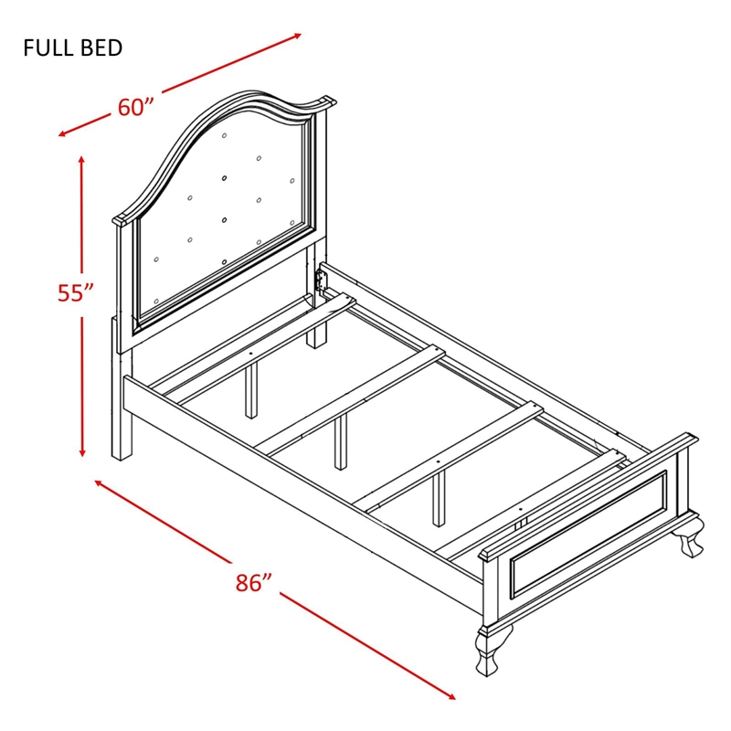 Bowery Hill Faux Leather Upholstered Full Panel Bed in White