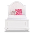 Bowery Hill Faux Leather Upholstered Full Panel Bed in White
