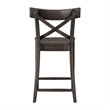 Bowery Hill Solid Wood Dark Brown Counter Stool Rectangular X-Back 39