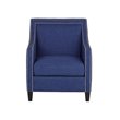 Bowery Hill Modern Solid Wood Accent Chair with Ottoman in Blue