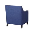 Bowery Hill Modern Solid Wood Accent Chair with Ottoman in Blue