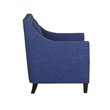 Bowery Hill Modern Solid Wood Accent Chair with Ottoman in Blue