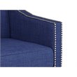 Bowery Hill Modern Solid Wood Accent Chair with Ottoman in Blue