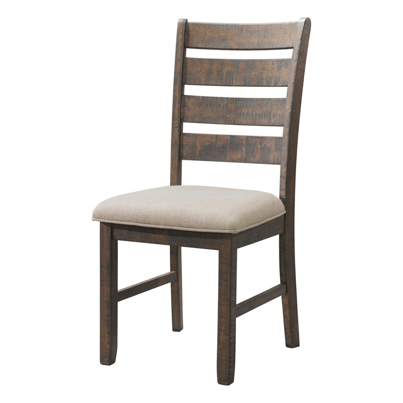 Bowery Hill Ladder Back Dining Side Chair in Walnut (Set of 2)