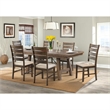 Bowery Hill Ladder Back Dining Side Chair in Walnut (Set of 2)