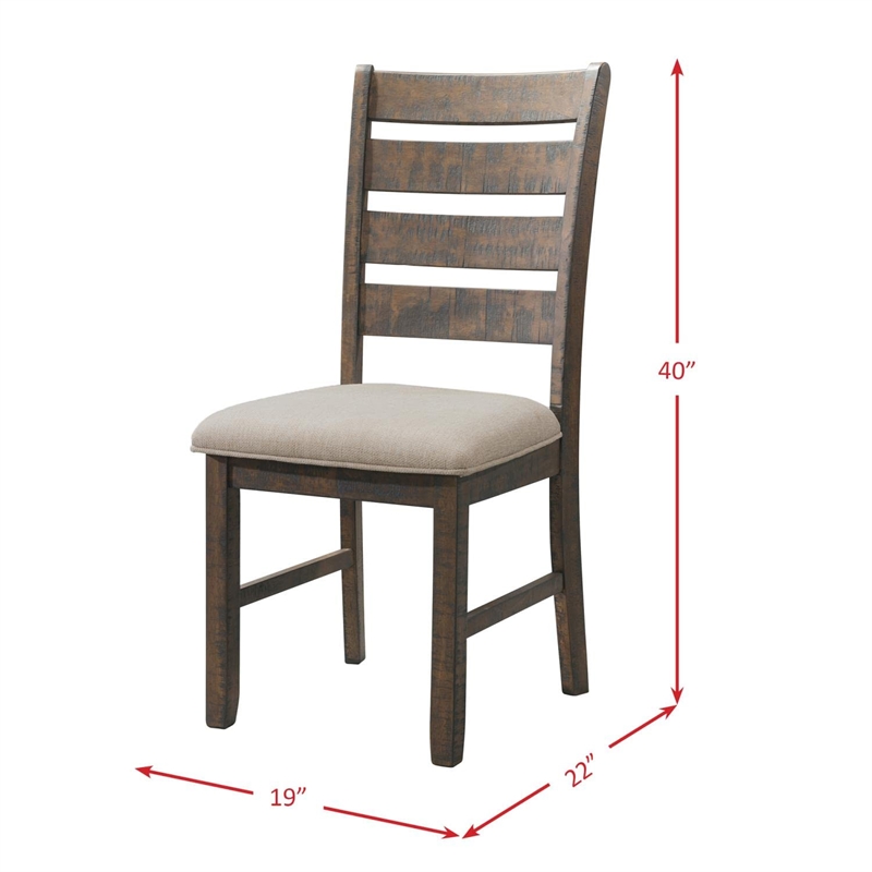 Bowery Hill Ladder Back Dining Side Chair in Walnut (Set of 2)