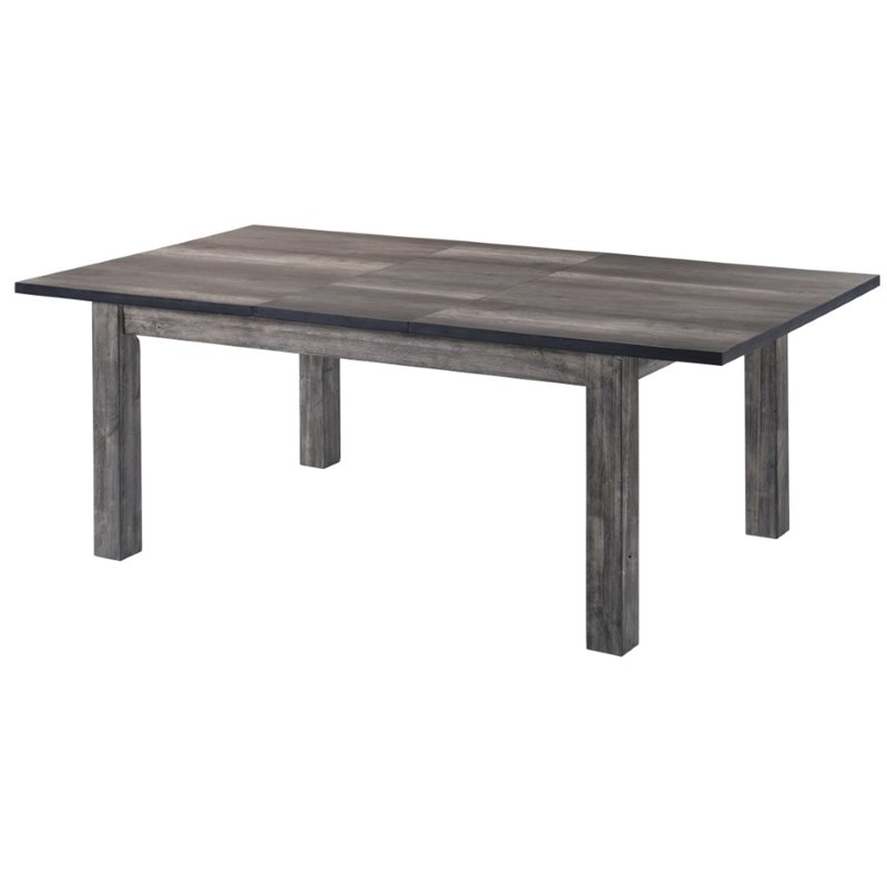 Bowery Hill 7 Piece Extendable Dining Set in Gray Oak/Black