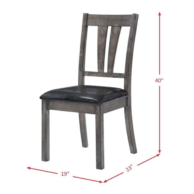 Bowery Hill 7 Piece Extendable Dining Set in Gray Oak/Black