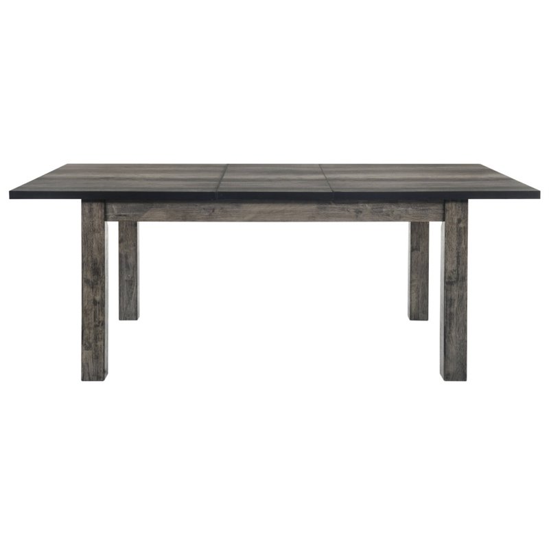 Bowery Hill 7 Piece Extendable Dining Set in Gray Oak/Black