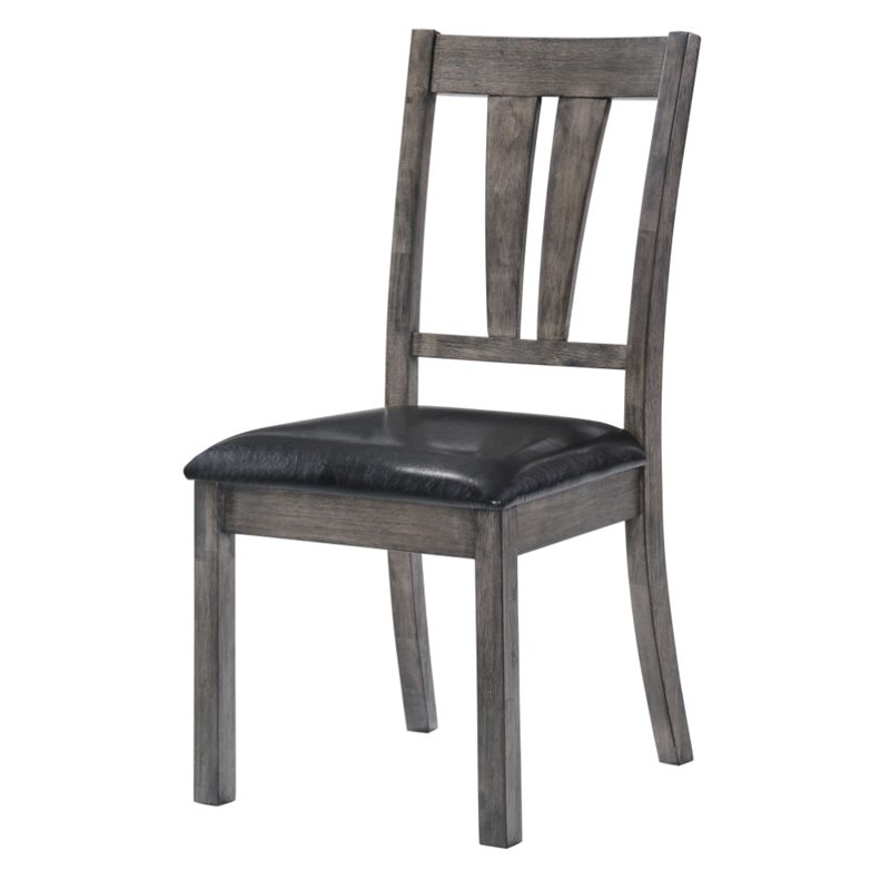 Bowery Hill 7 Piece Extendable Dining Set in Gray Oak/Black
