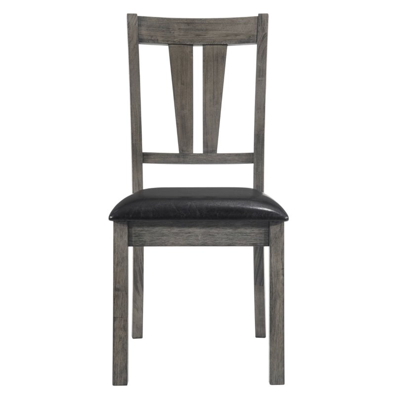 Bowery Hill 7 Piece Extendable Dining Set in Gray Oak/Black