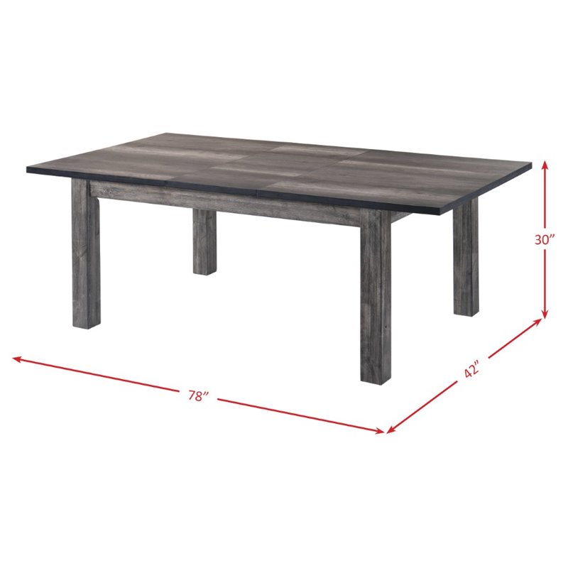 Bowery Hill 7 Piece Extendable Dining Set in Gray Oak/Black
