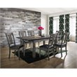 Bowery Hill 7 Piece Extendable Dining Set in Gray Oak/Black