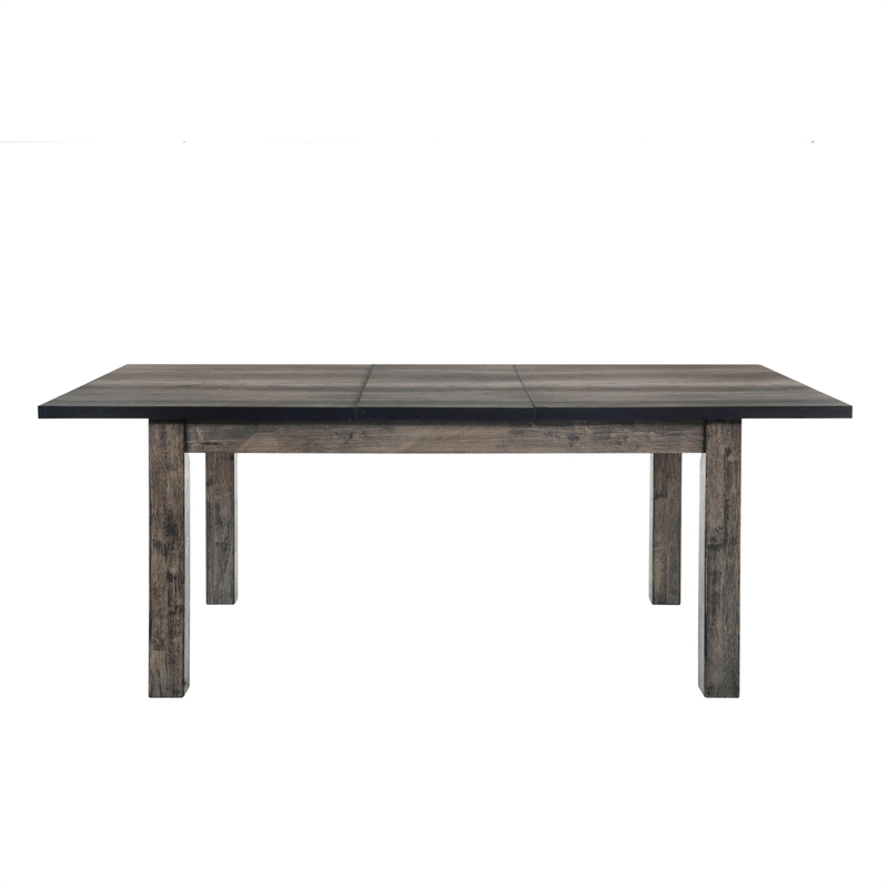 Bowery Hill 6 Piece Dining Set with Padded Seats in Gray Oak/Black