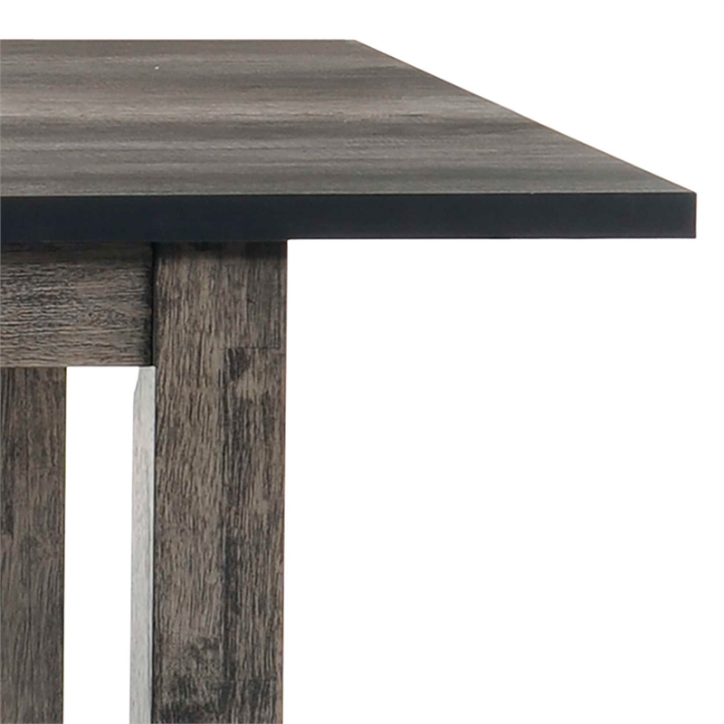 Bowery Hill 6 Piece Dining Set with Padded Seats in Gray Oak/Black
